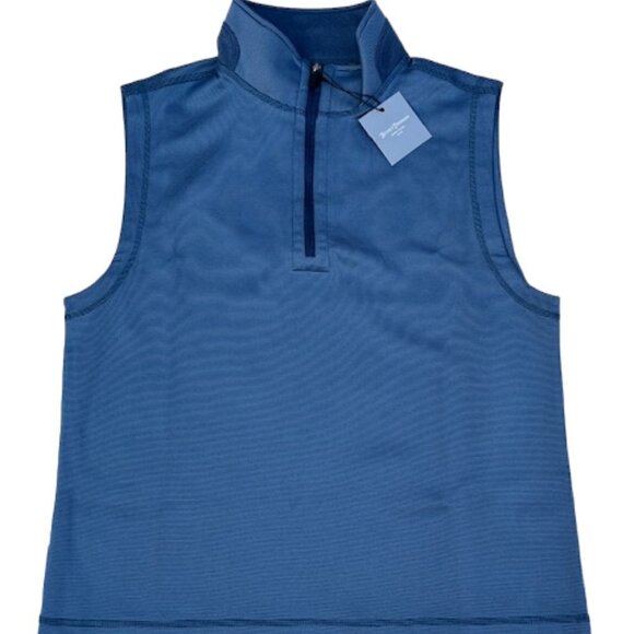 Hickey Freeman NWT New York Mens Golf Vest Denim Blue 1/4 Zip Size Medium $99.50 - Picture 2 of 12